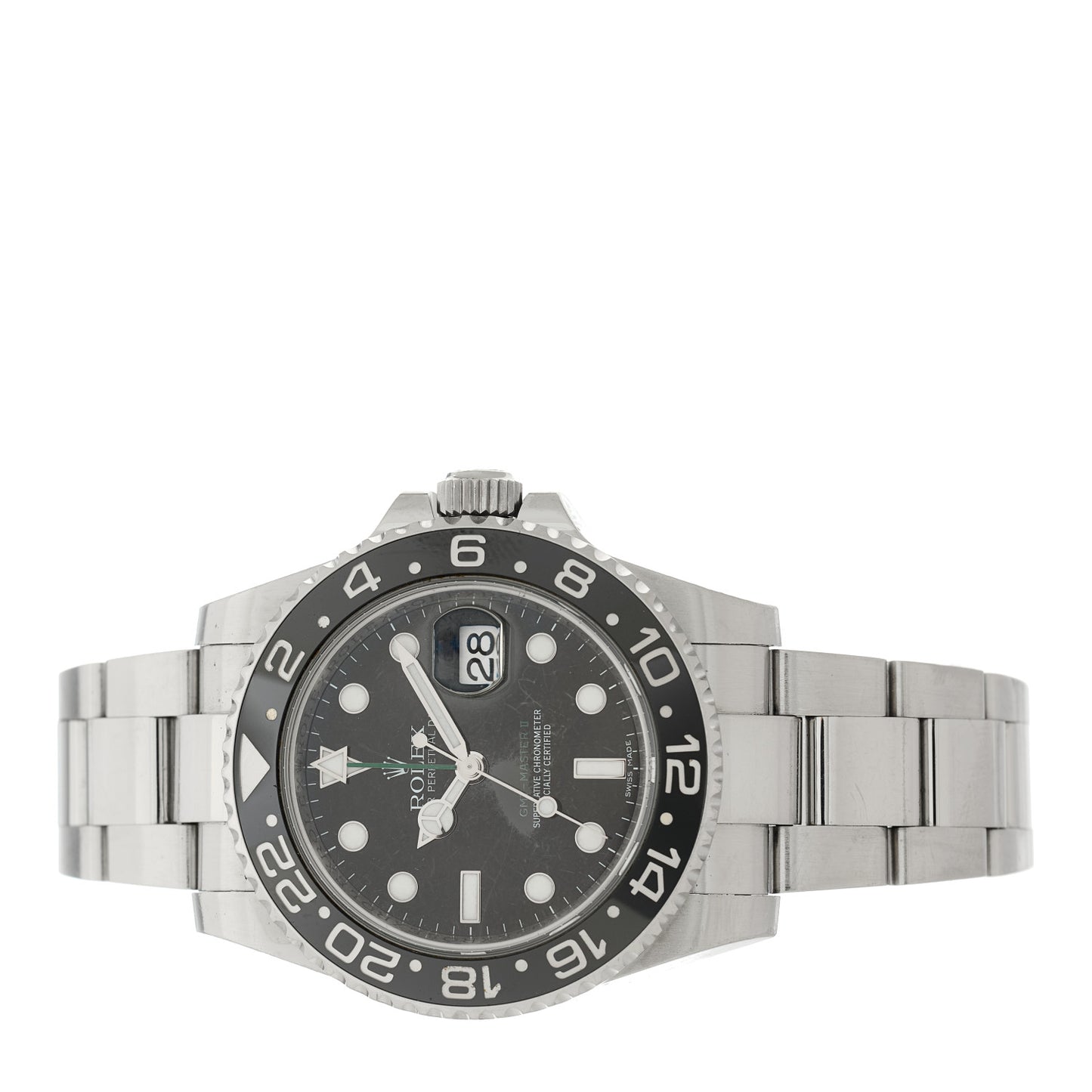Stainless Steel 40mm Oyster Perpetual Date GMT Master II Watch Black 116710LN