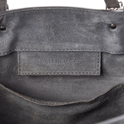 Balenciaga Baby Daim Suede Plate Hardware Papier A6 Zip Around Tote Grey 6 of 12