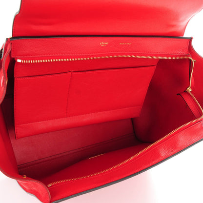 Celine Drummed Calfskin Suede Medium Trapeze Coquelicot 5 of 8