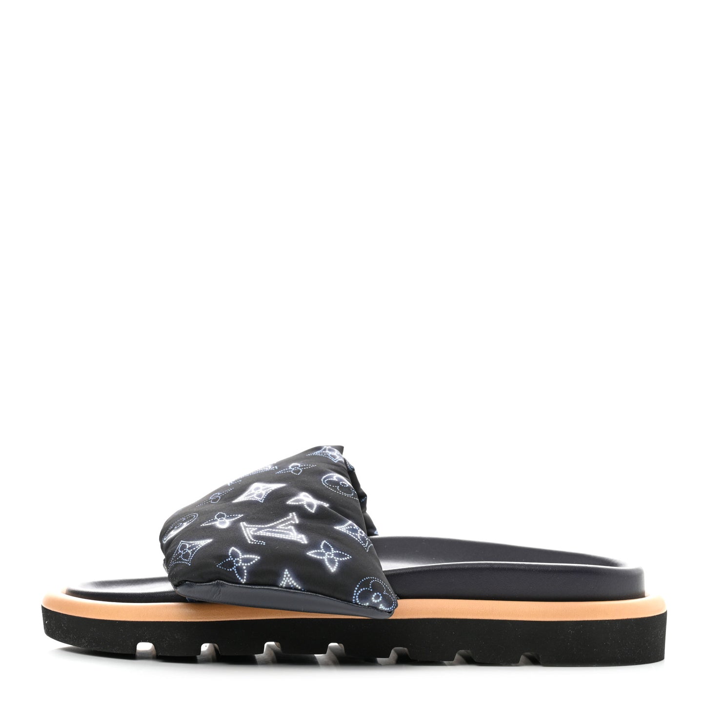 Nylon Monogram Womens Pool Pillow Comfort Mules 40 Navy Blue