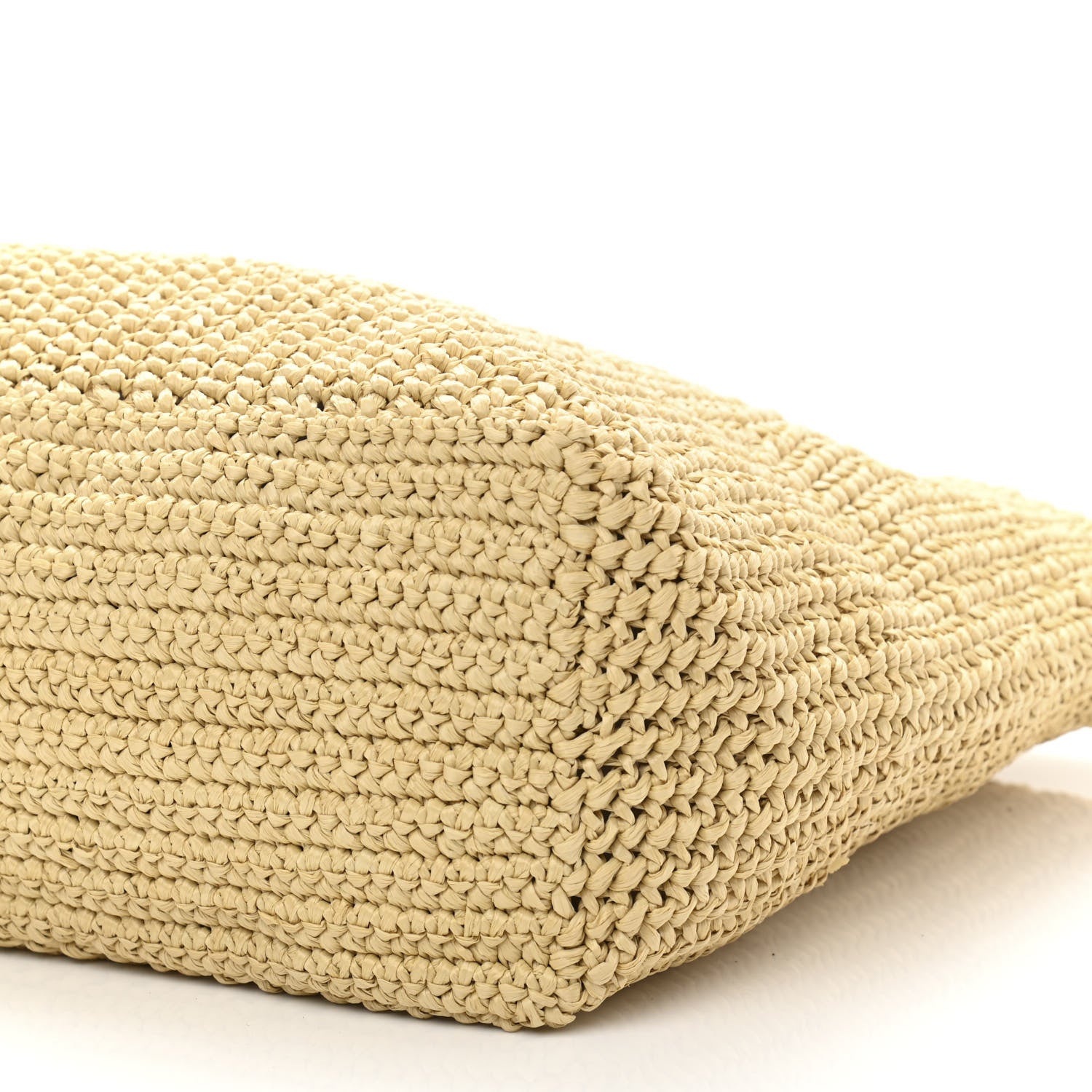 Prada Yarn Raffia Effect Crochet Embroidered Logo Tote Naturale 10 of 10