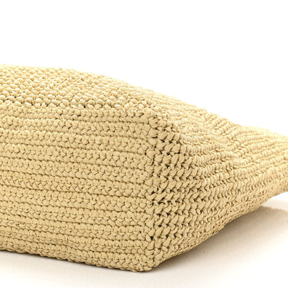 Prada Yarn Raffia Effect Crochet Embroidered Logo Tote Naturale 10 of 10