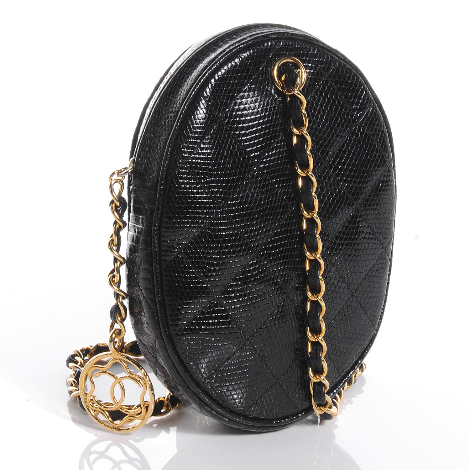 Chanel Lizard Evening Bag Black 3 of 8