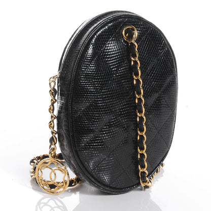 Chanel Lizard Evening Bag Black 3 of 8