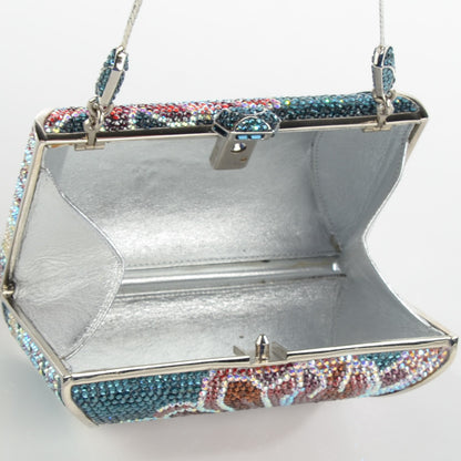 Judith Leiber Swarovski Crystal Flower Minaudiere Clutch 5 of 6