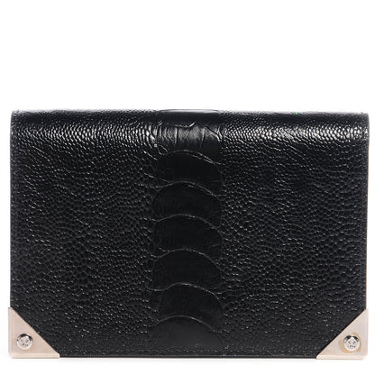 Alexander Wang Ostrich Embossed Leather Prisma Biker Purse Black 1 of 5
