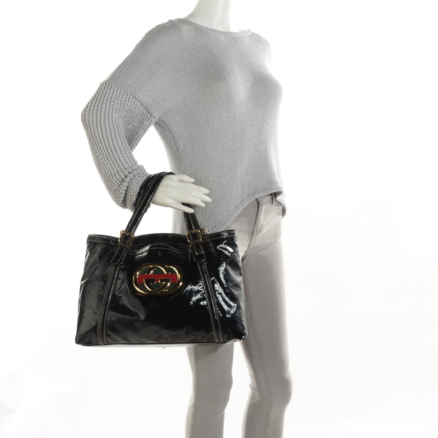 Gucci Dialux Medium Britt Tote Black 2 of 7