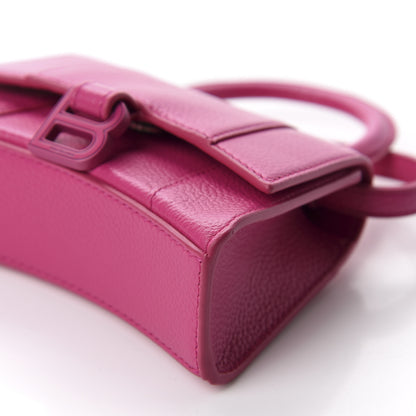Balenciaga Grained Calfskin Tonal B Hourglass Top Handle Bag Mini Fuchsia 7 of 10