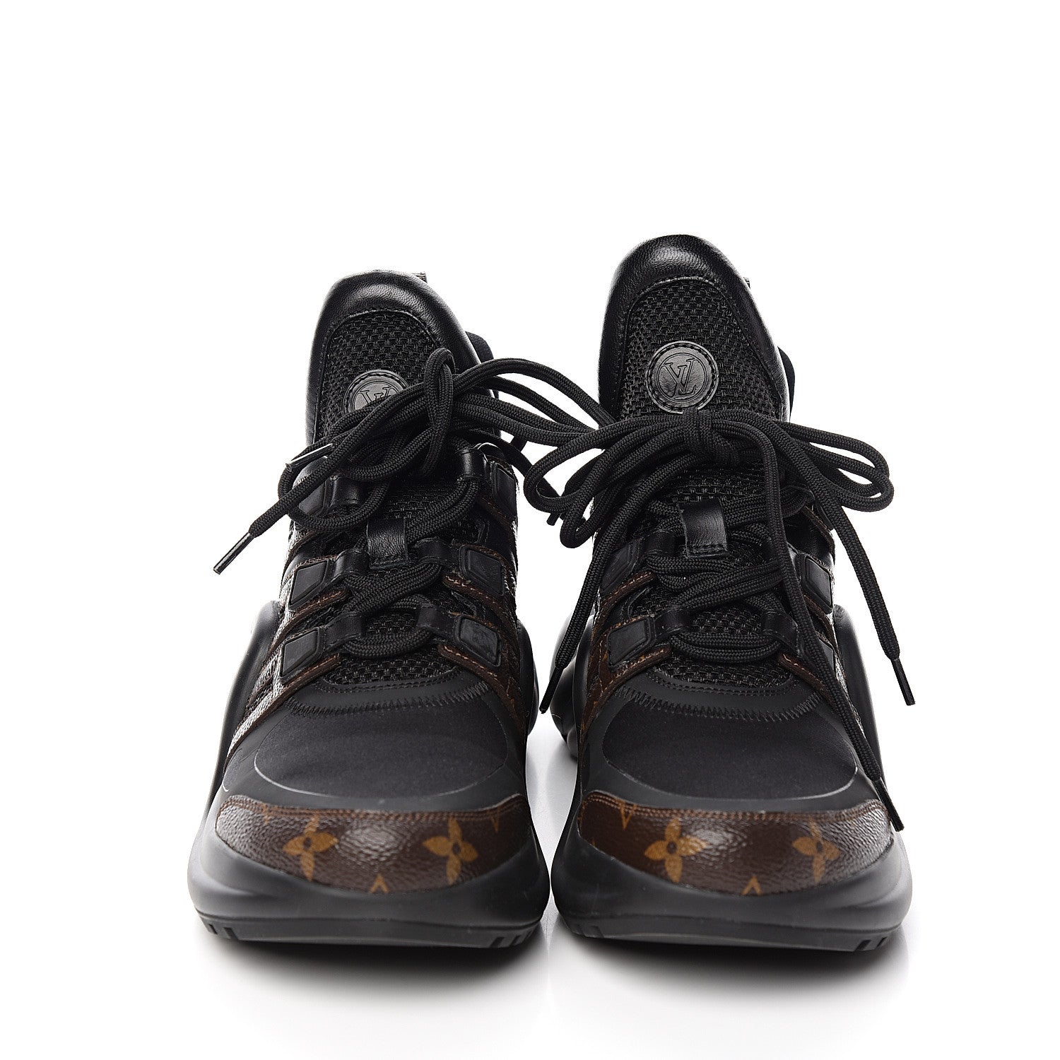 Louis Vuitton Calfskin Patent Monogram LV Archlight Sneakers 37.5 Black 2 of 10