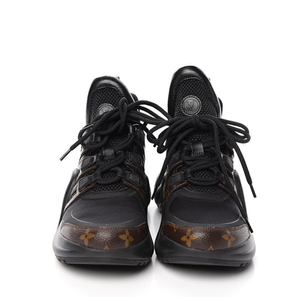 Louis Vuitton Calfskin Patent Monogram LV Archlight Sneakers 37.5 Black 2 of 10
