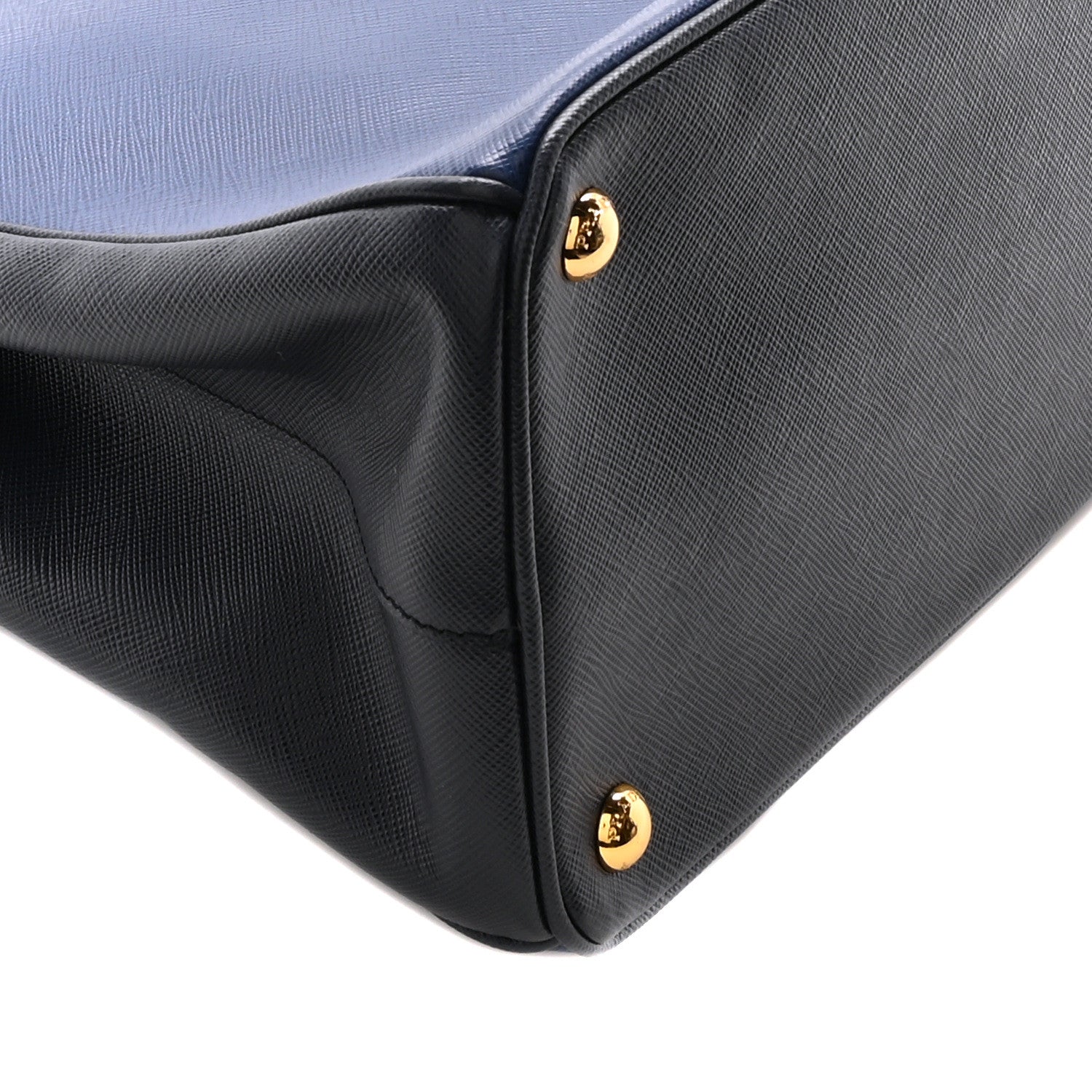 Prada Saffiano Lux Bi-Color Medium Galleria Double Zip Tote Bluette Black 8 of 9