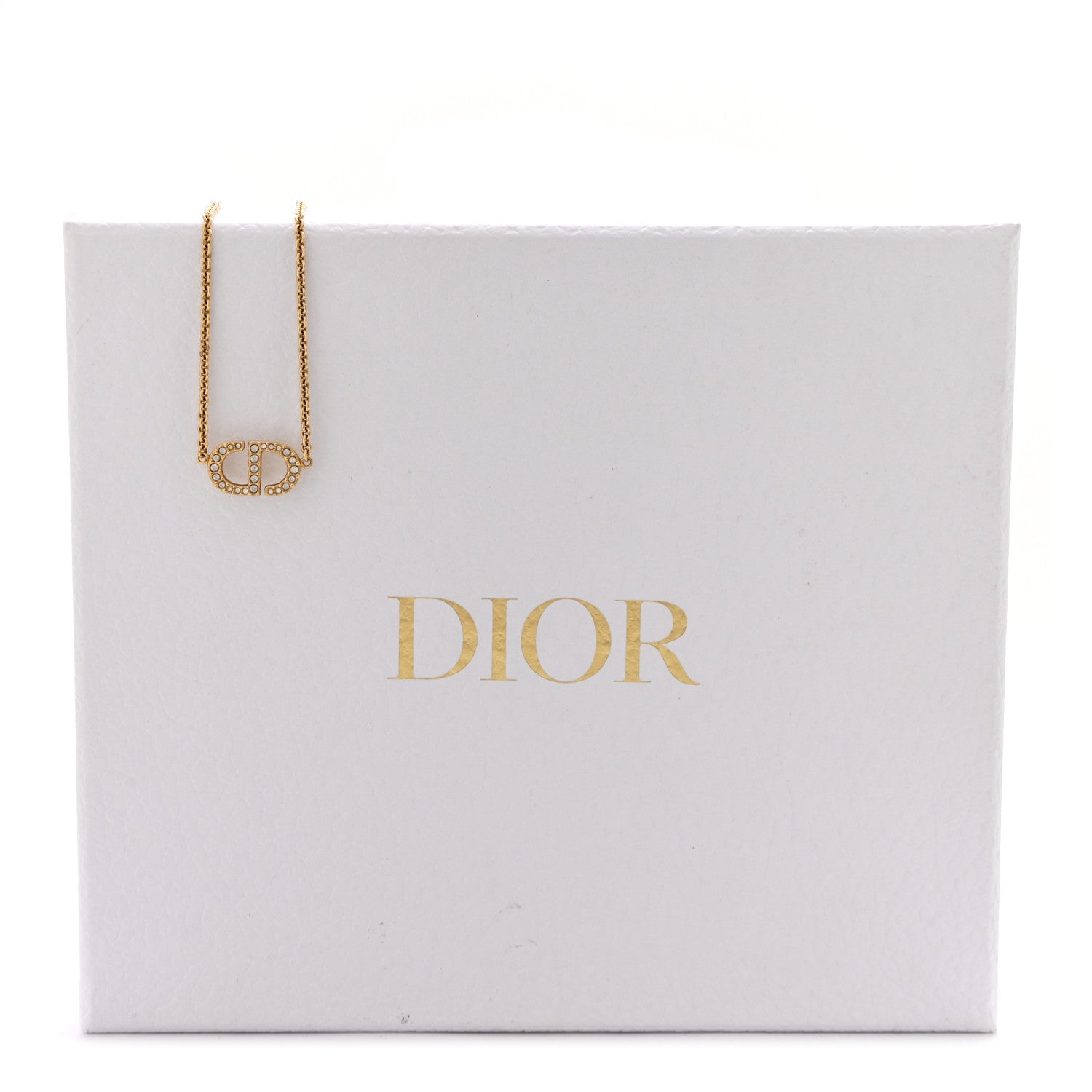 Christian Dior Metal Crystal Clair D Lune Necklace Gold 7 of 7