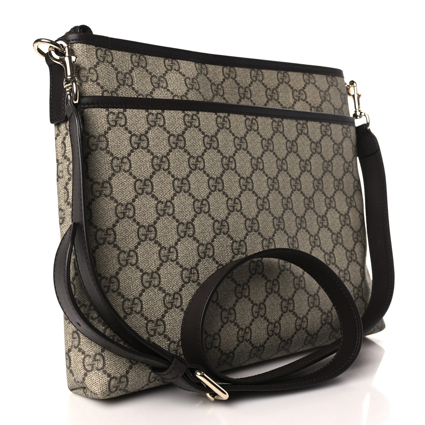 GG Plus Monogram Medium Flat Messenger Bag Dark Brown