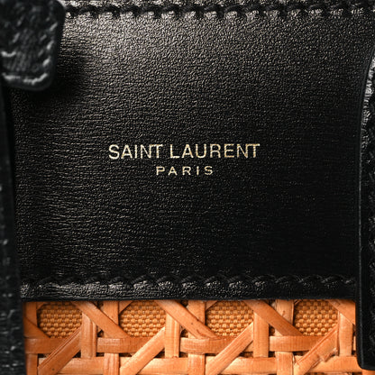 Saint Laurent Calfskin Paglia Palm Nano Sac De Jour Black Beige 6 of 8