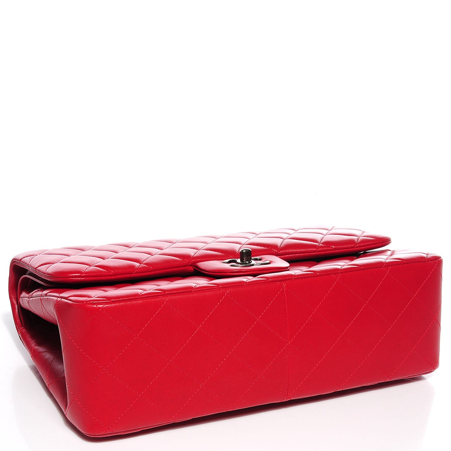 Chanel Lambskin Quilted Jumbo Double Flap Red 4 of 9