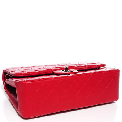 Chanel Lambskin Quilted Jumbo Double Flap Red 4 of 9