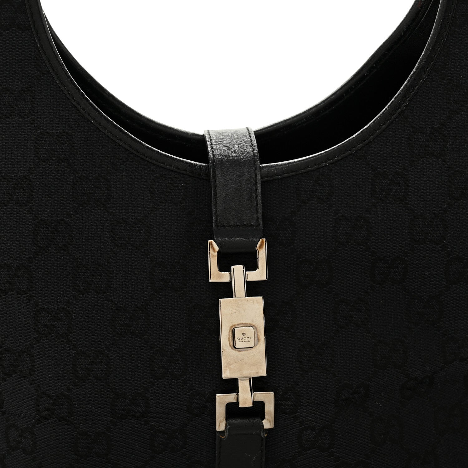 Gucci Monogram Bardot Shoulder Bag Black 8 of 13