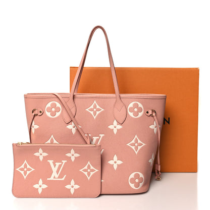 Louis Vuitton Empreinte Monogram Giant Neverfull MM Trianon Pink Cream 11 of 11