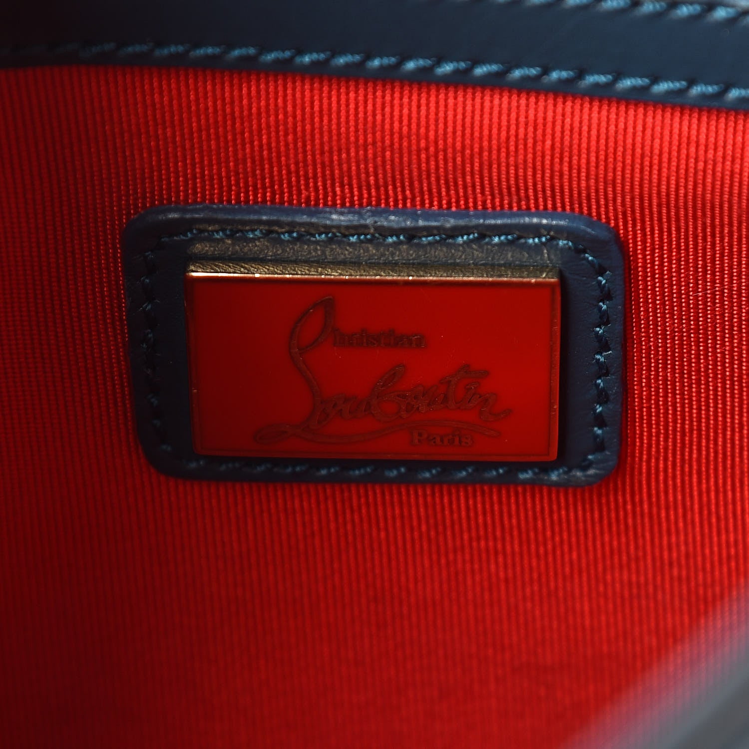 Christian Louboutin Calfskin Sweet Charity Shoulder Bag Blue 7 of 17