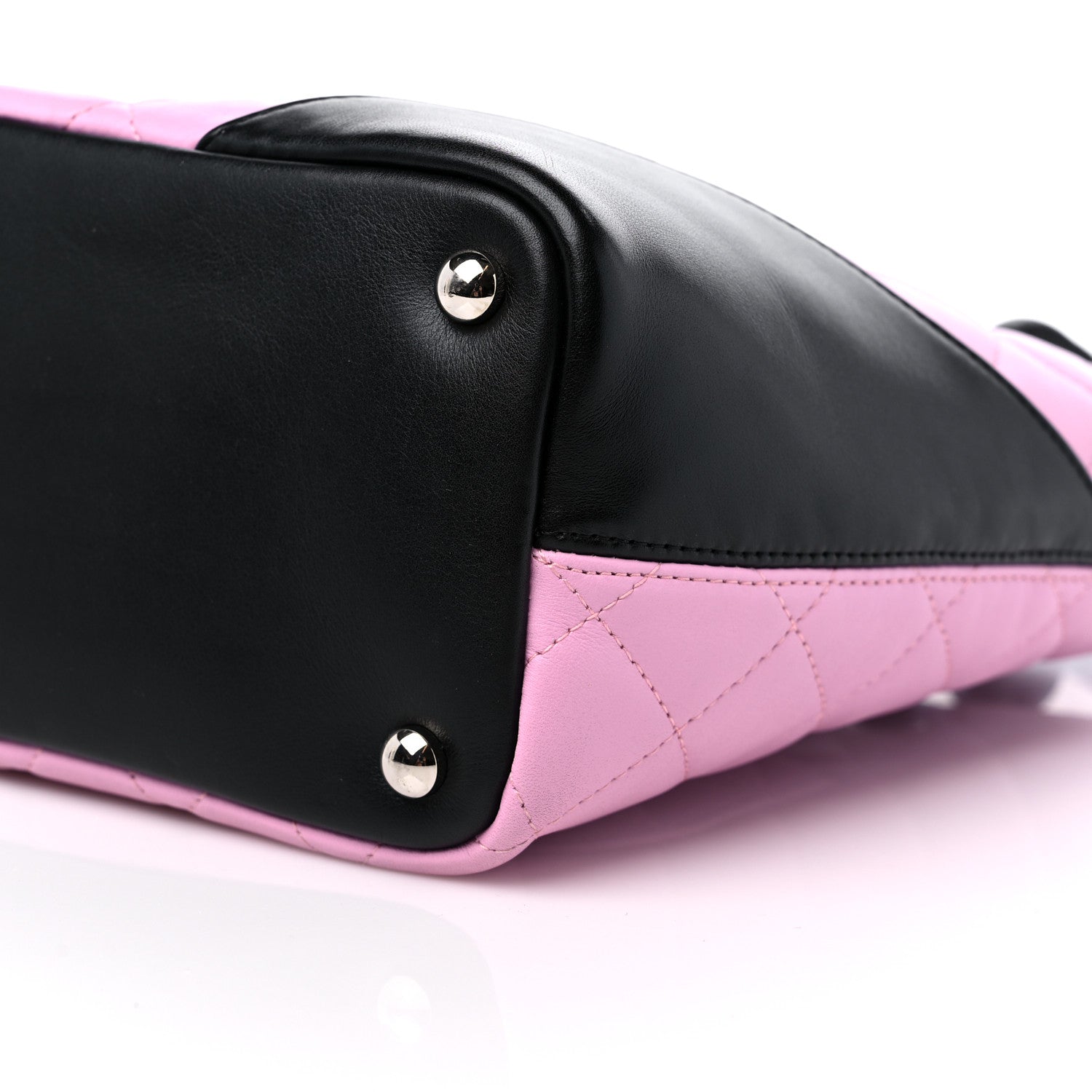 Chanel Calfskin Quilted Small Cambon Tote Pink Black 9 of 14