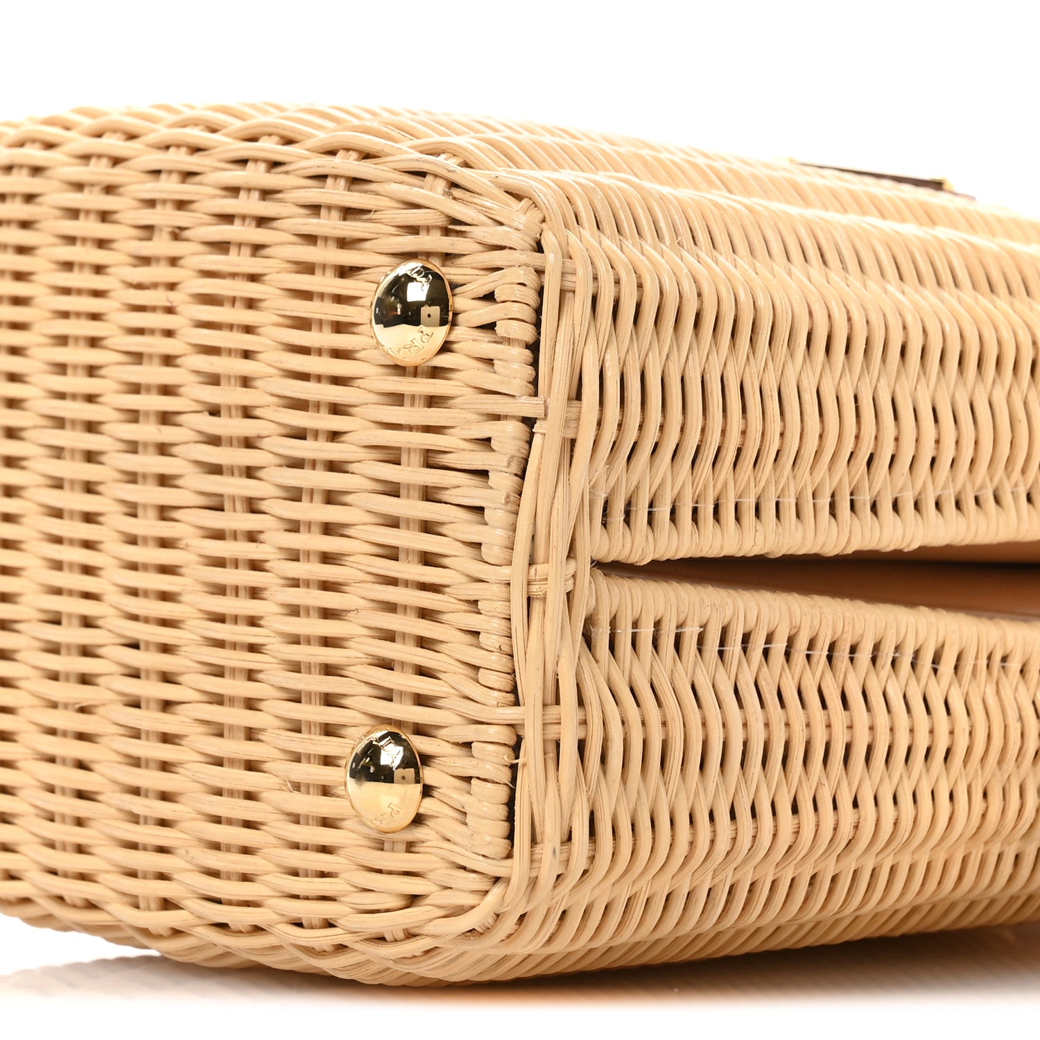 Prada Wicker Mini Panier Bag Natural 9 of 10