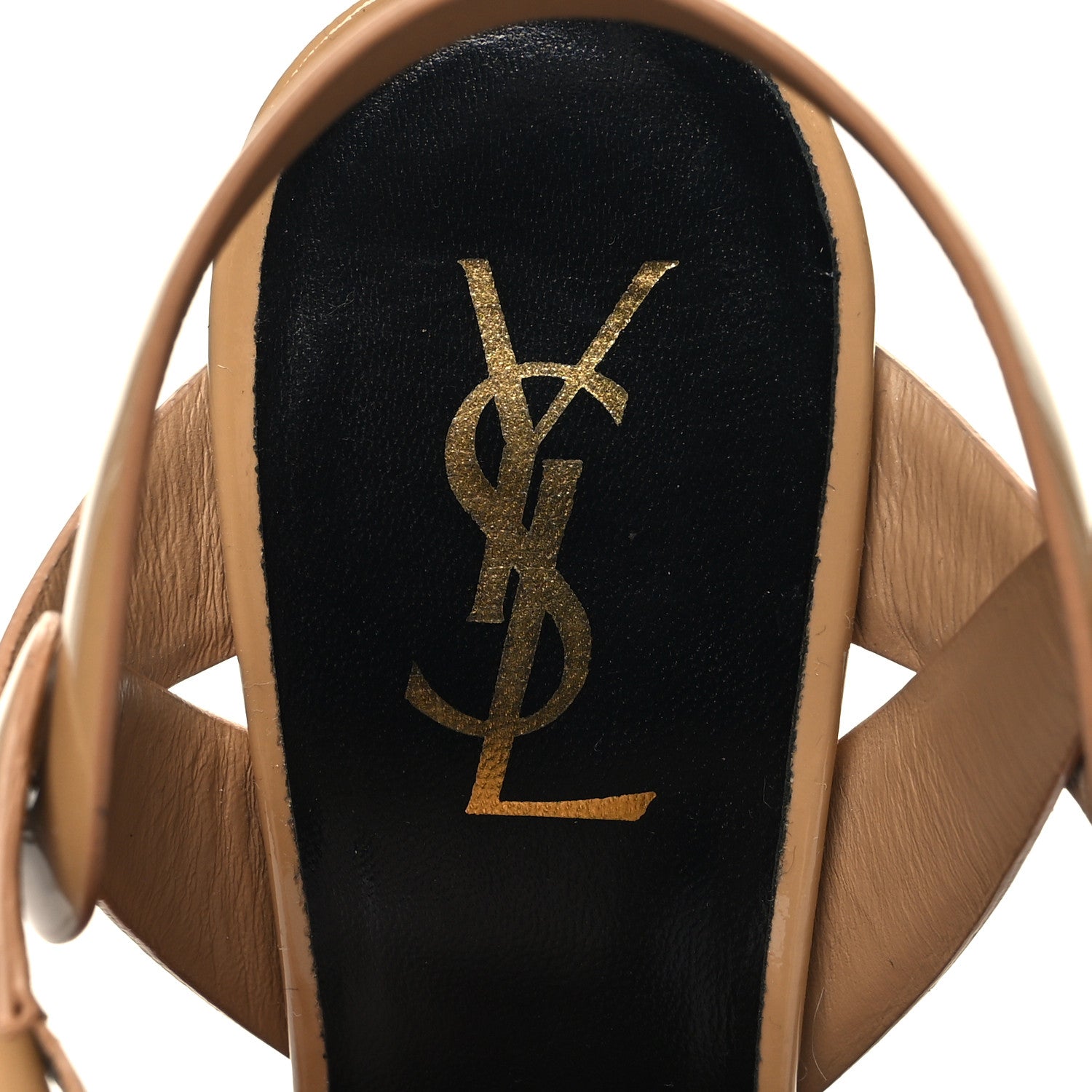 Saint Laurent Patent Tribute 105 Platform Sandals 37 Nude Powder 8 of 13