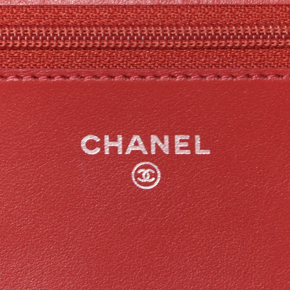 Chanel Caviar Quilted Boy Wallet On Chain WOC Red 8 of 10