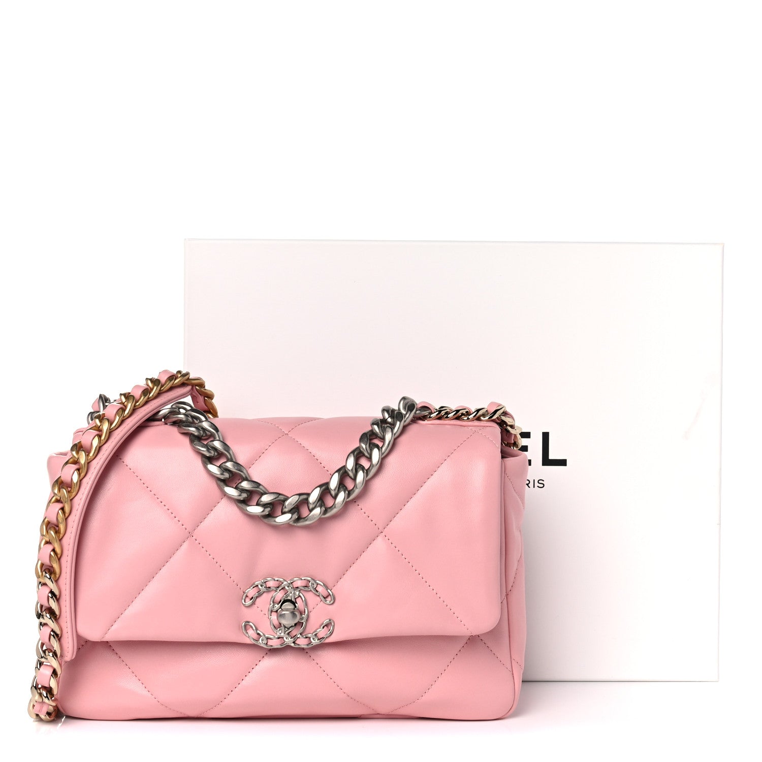 Chanel Lambskin Quilted Medium Chanel 19 Flap Pink 9 of 9