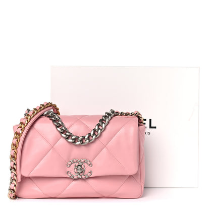 Chanel Lambskin Quilted Medium Chanel 19 Flap Pink 9 of 9
