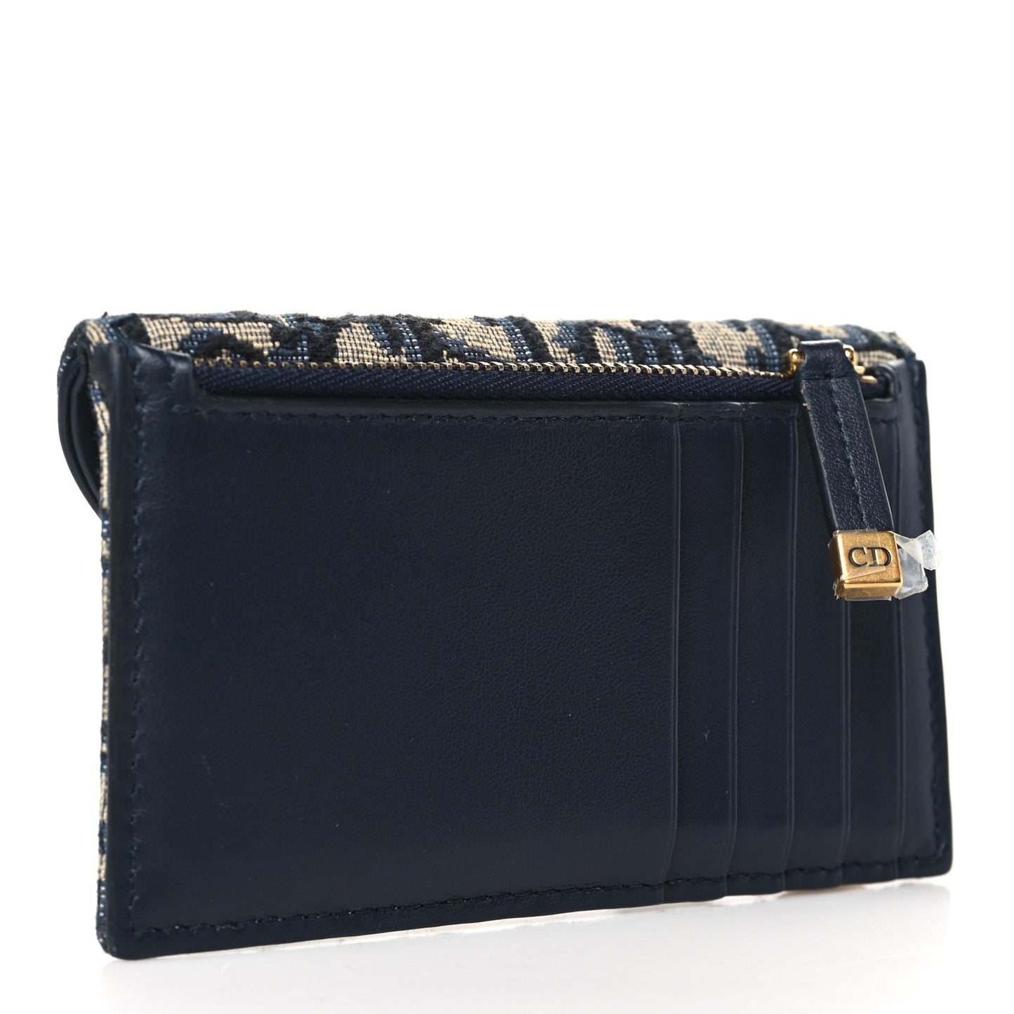 Oblique Saddle Cosmos Zipped Card Holder Blue