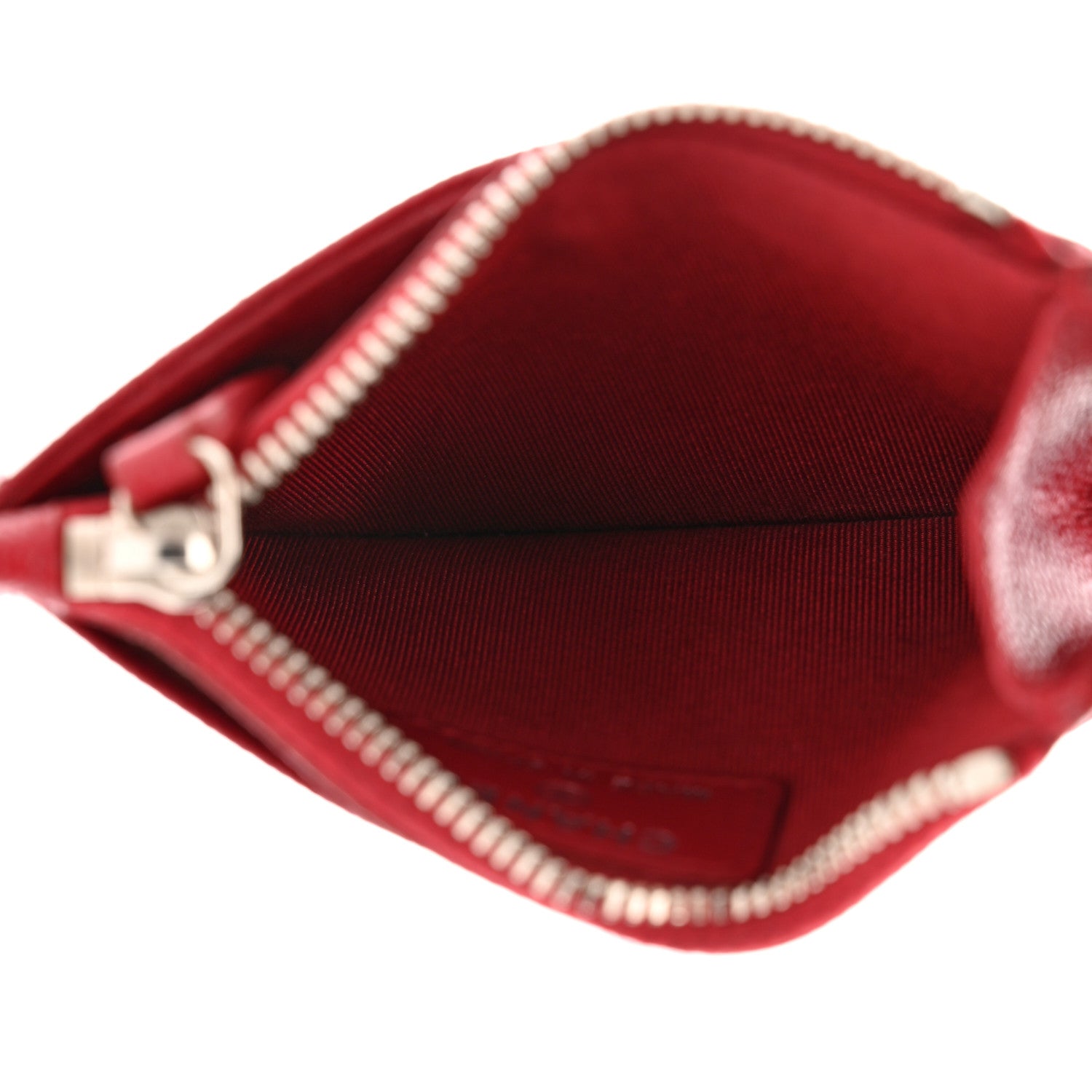 Chanel Caviar Quilted CC Zip Card Holder Red 6 of 8