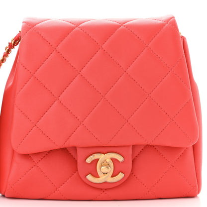 Chanel Lambskin Quilted Side-Packs Red 12 of 17