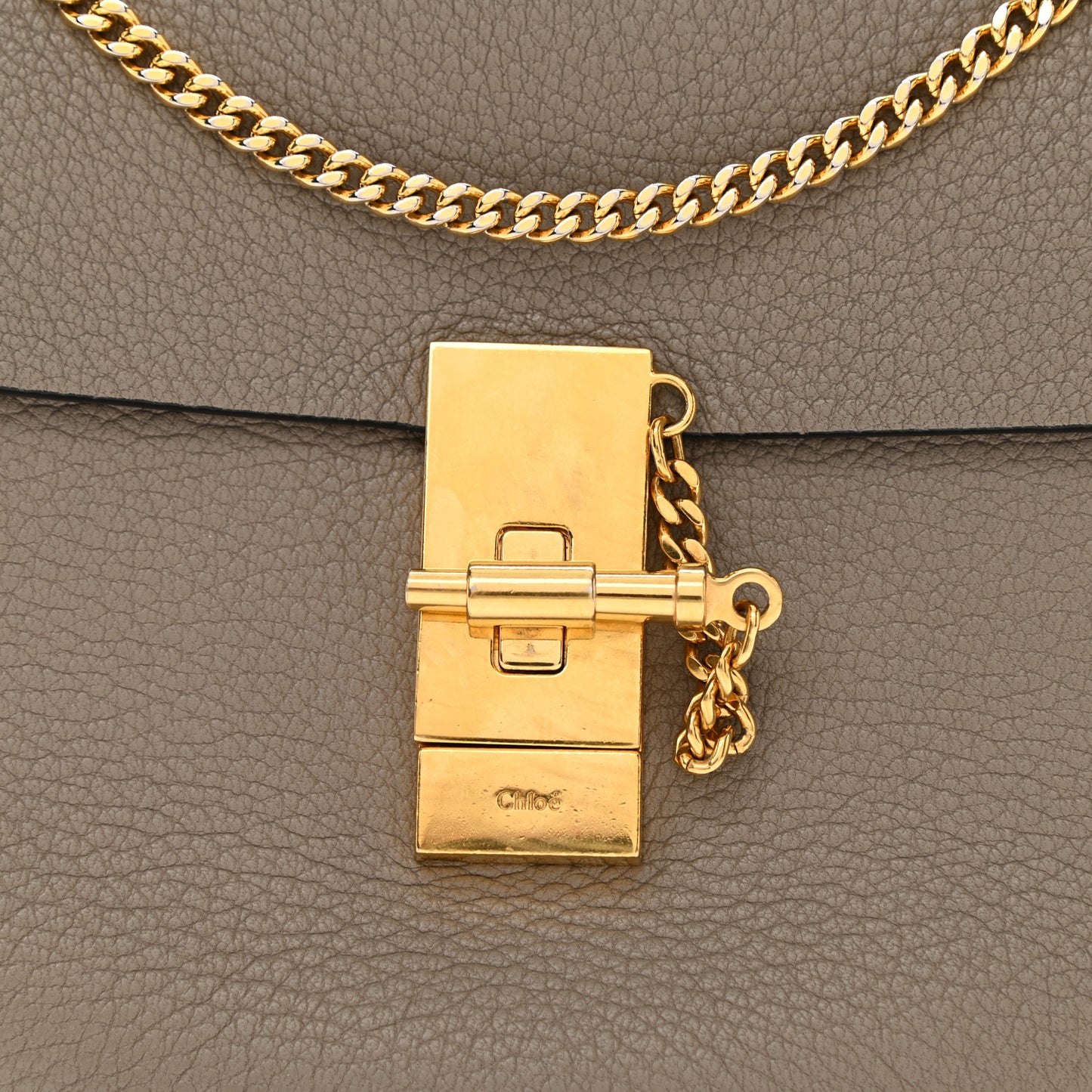 Grained Lambskin Drew Shoulder Bag Motty Grey