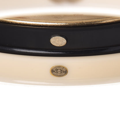 Chanel Resin Metal CC Bangle Set of 3 Black White Gold 4 of 7