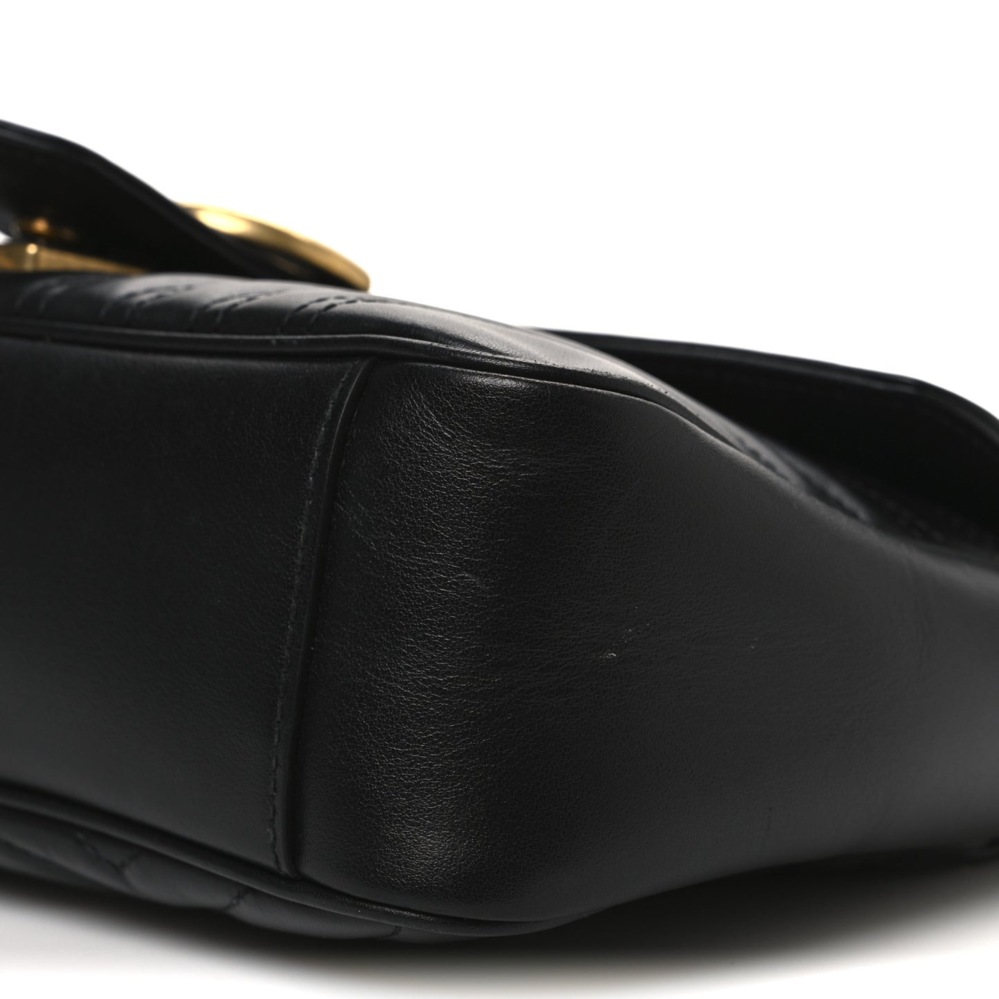 Calfskin Matelasse Small GG Marmont Shoulder Bag Black