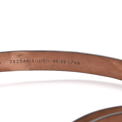 Gucci Calfskin Horsebit Skinny Belt 80 32 Dark Brown 5 of 7