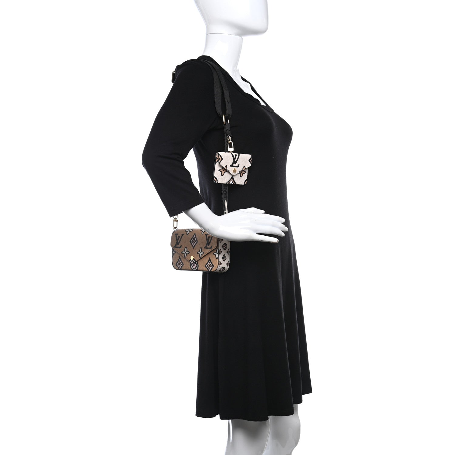 Louis Vuitton Monogram Wild At Heart Felicie Strap & Go Arizona Creme 2 of 8