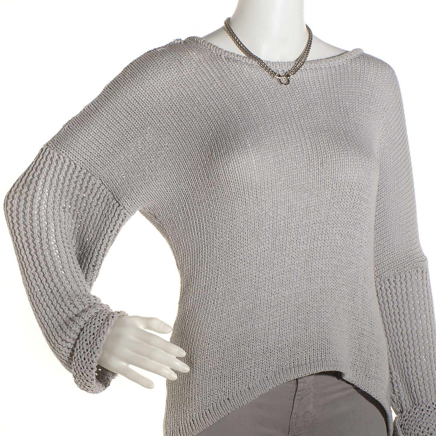 Sterling Silver Pave Diamond Double Wheat Chain Necklace