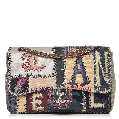 Chanel Denim Tweed Patchwork Jumbo Single Flap Multicolor 1 of 9