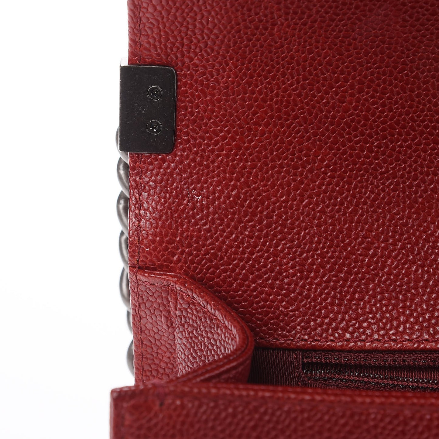 Caviar Quilted New Medium Boy Flap Dark Red