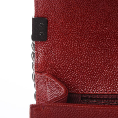 Chanel Caviar Quilted New Medium Boy Flap Dark Red 8 of 16