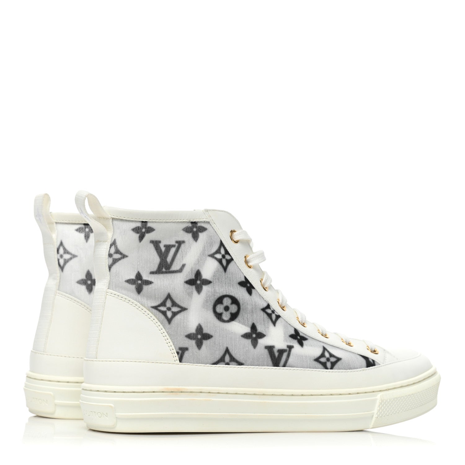 Louis Vuitton Technical Fabric Calfskin Monogram Printed Stellar Sneaker Boots 39 Blue 5 of 10