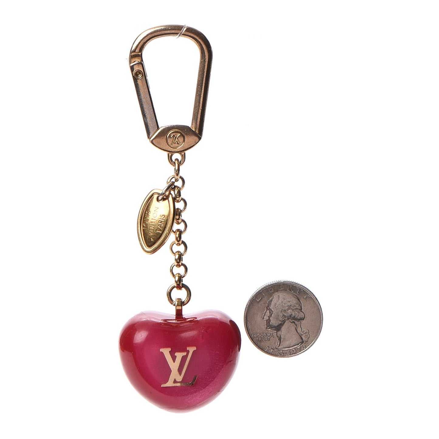 Pomme Bag Charm Key Holder Fuchsia