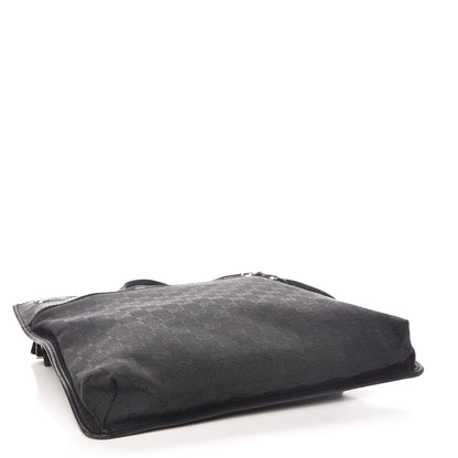 Gucci Monogram Flat Messenger Bag Black 4 of 7