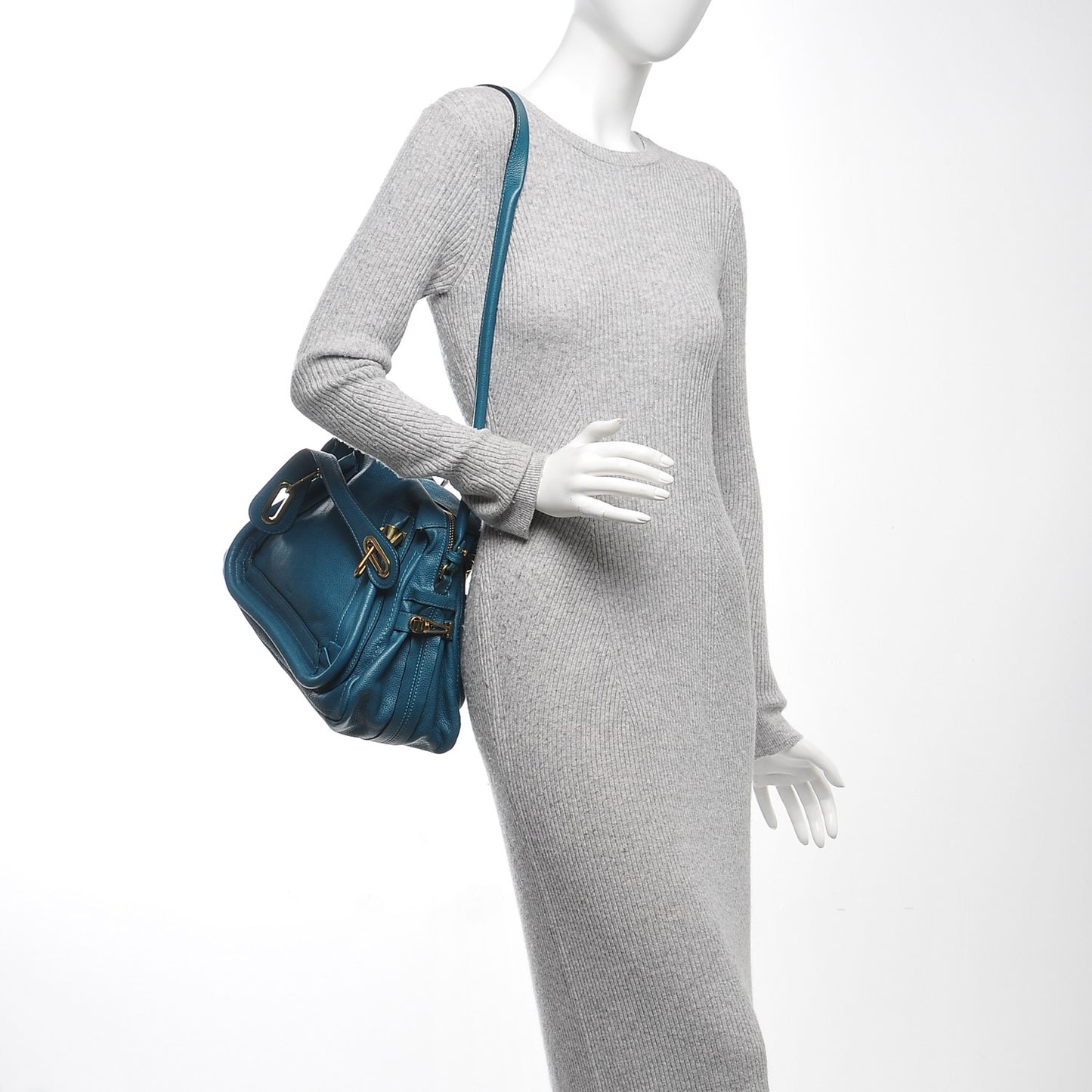 Calfskin Medium Paraty Peacock Blue