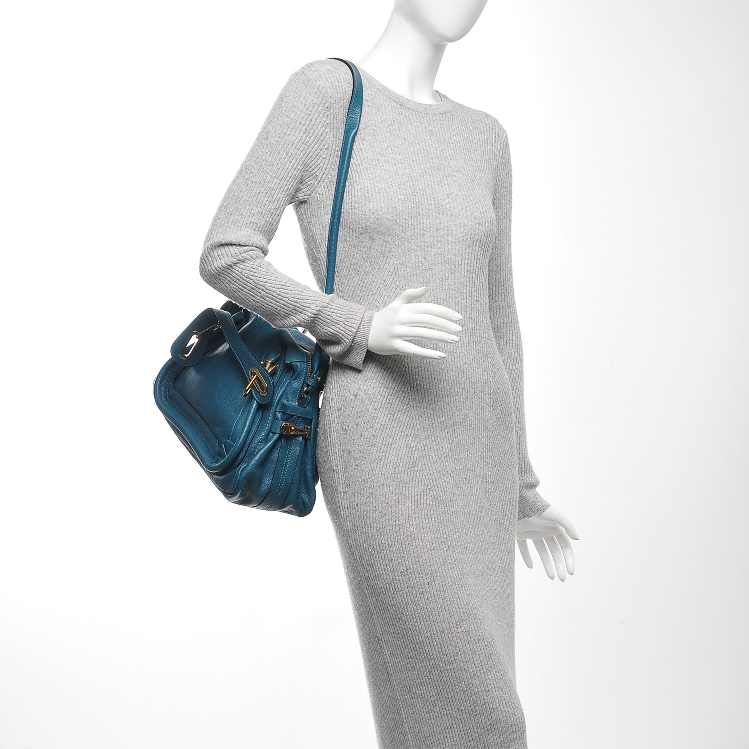 Chloe Calfskin Medium Paraty Peacock Blue 2 of 7