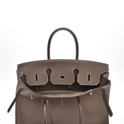 Hermes Taurillon Clemence Birkin 35 Etoupe 8 of 29