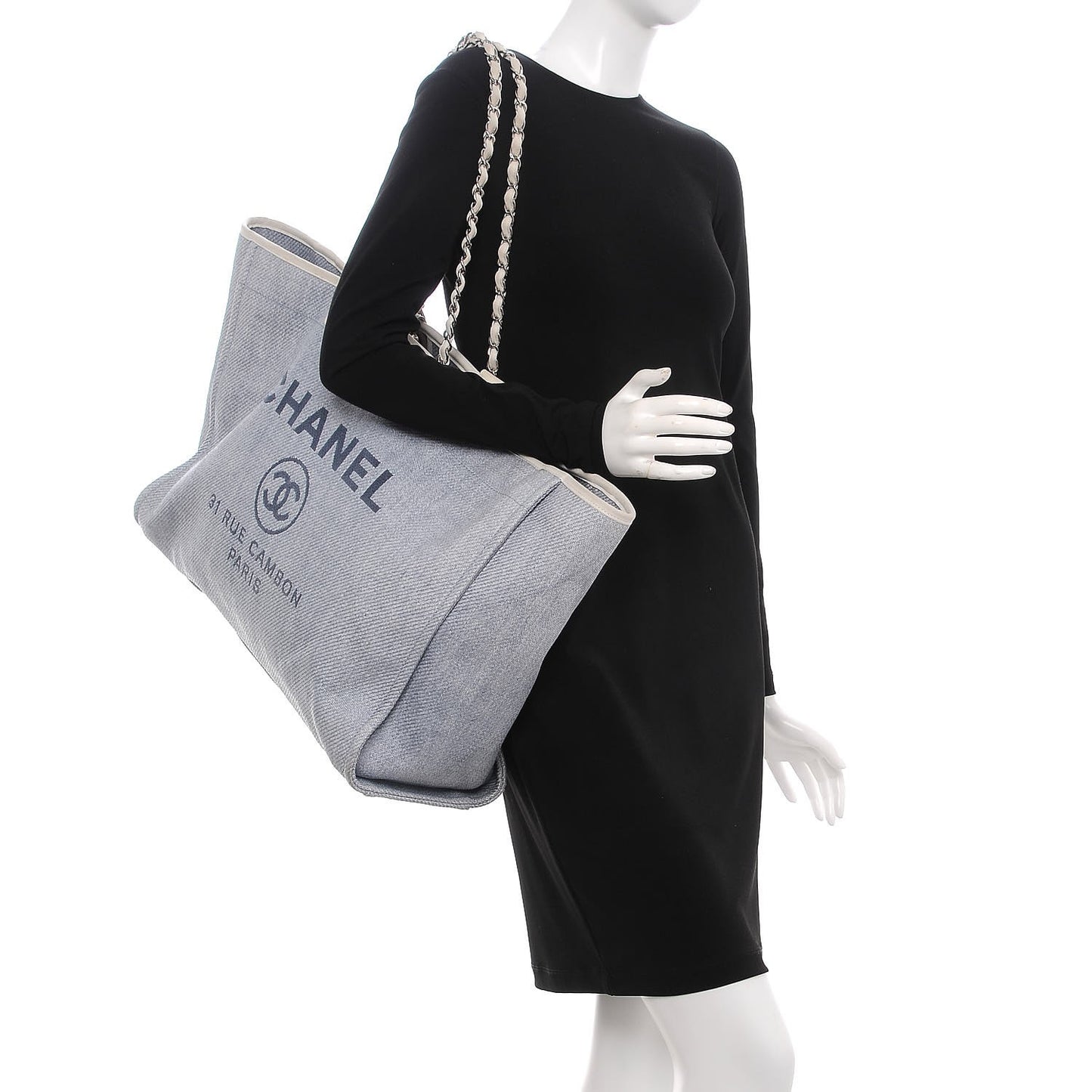 Canvas Extra Large Deauville Tote Light Blue