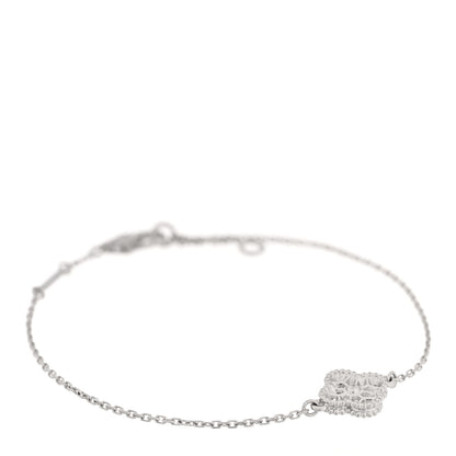 Van Cleef & Arpels 18K White Gold Diamond Sweet Alhambra Bracelet 1 of 3