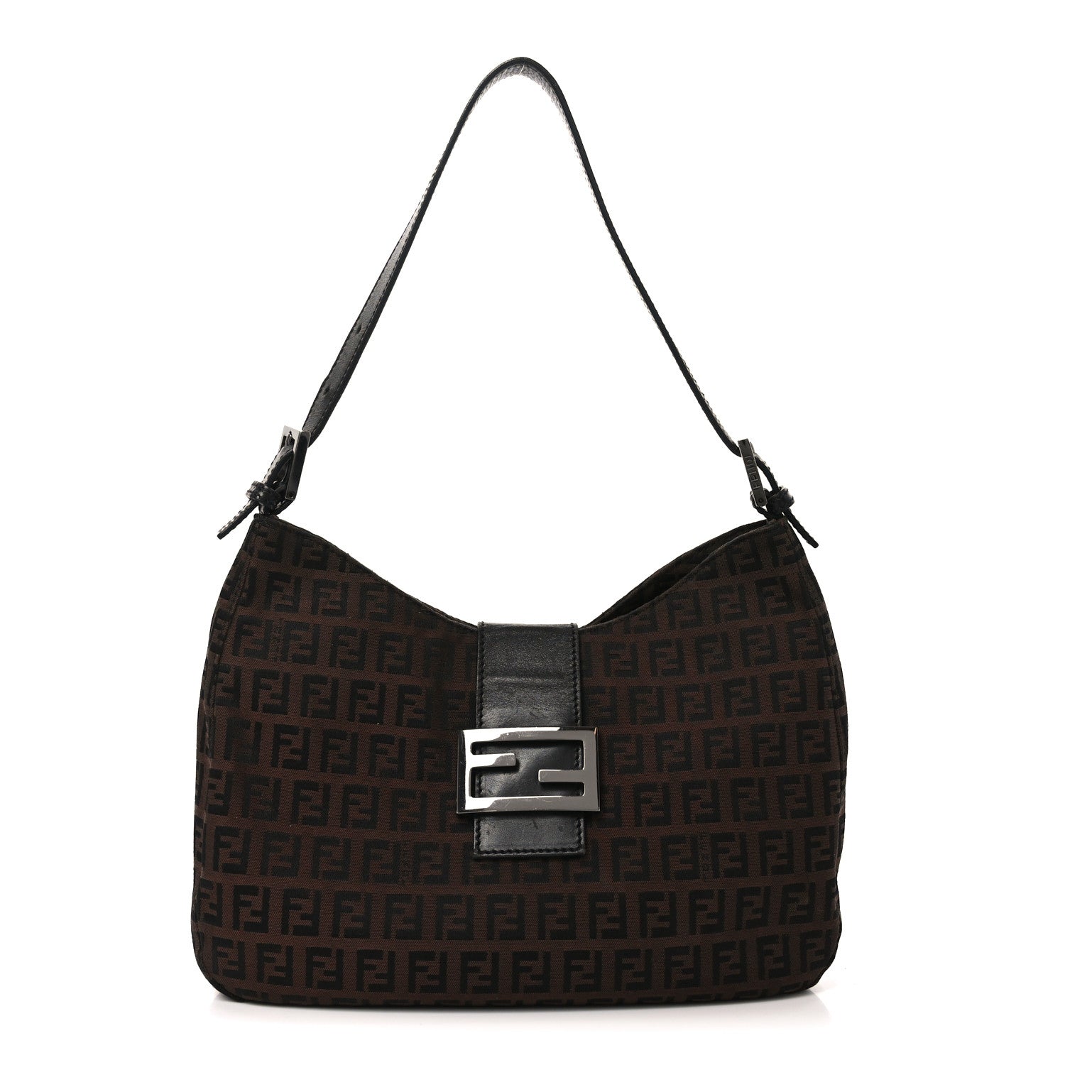Fendi Zucchino Vitello Hobo Black Moro 1 of 9
